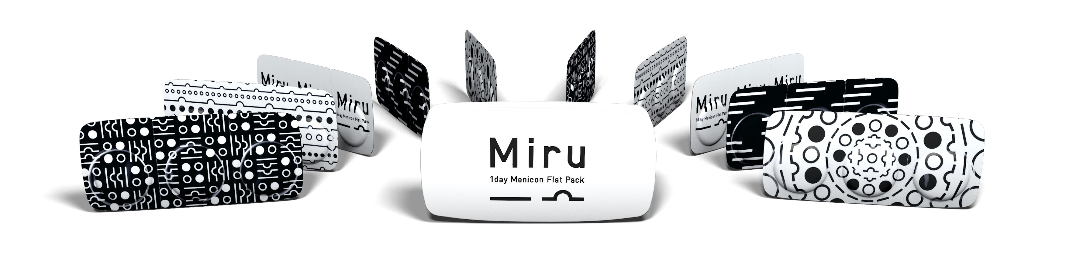Packaging actuel du Miru 1day Menicon Flat Pack